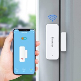 Panamalar Door Window Sensor Wifi Door Alarm System, Detects Opened and Closed Front Back Garage Door, Sends Alerts, Alexa Google Home Compatible, Smart Auto Switch on Lights Accessory