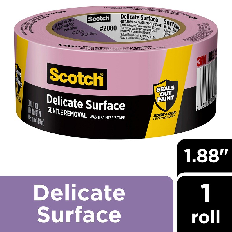 Scotch Delicate Surface Painter's Tape, 1.88" Width, 2080, 1 Roll