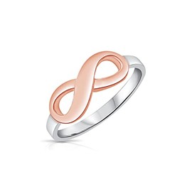 DTPsilver® 925 Sterling Silver Ring - Infinity Love Knot - Infinity in Rose Gold Plated