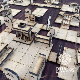 PWORK WARGAMES The Jail - 3D Tactical Maps RPG Fantasy Dungeon Tiles - Tactical 3D Maps Modular MDF 3mm