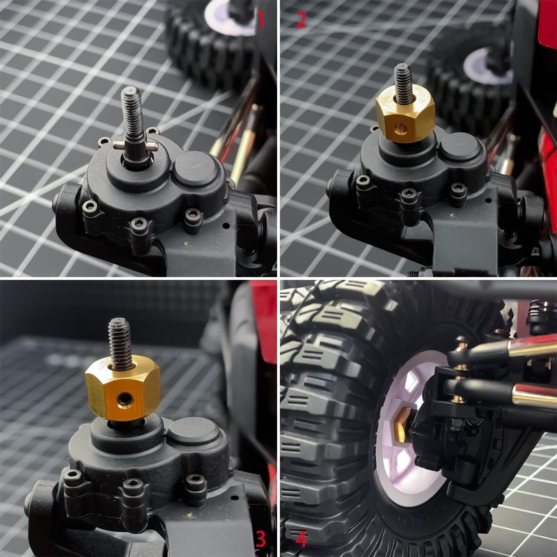 SWX 1/10 RC Car Wheel Hex Extenders 4PCS 8mm Brass