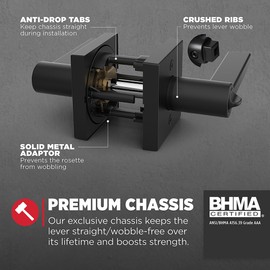 Kwikset Halifax Entry Door Handle with Lock and Key, Secure Keyed Reversible Lever Exterior, For Front Entrance and Bedrooms, Matte Black, Pick Resistant Smartkey Rekey Security and Microban