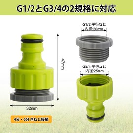 UrbanPulse Threaded Faucet Nipple for G1/2 and G3/4 Faucet Adapter for Water/Washer/Hose Connection, Quick Coupling, ABS Easy Installation, Large Washing Machine Nipple, Faucet Adapter Hose, Gardening and Home (B-G1/2, G3/4 Compatible)