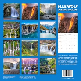 2025 Waterfalls Monthly Wall Calendar | 12" x 24" | Thick Sturdy Paper | Travel Calendar 2024-2025