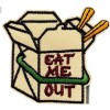 Retro Eat Me Out Take Out Food Funny 3in Patch