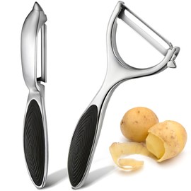 Potato Peeler, Peeler, Ergonomic, Rust-Free Carbon Steel Blade, Versatile & Efficient - Ideal for Left & Right-Handed Users (2PCs)，Easy peelers