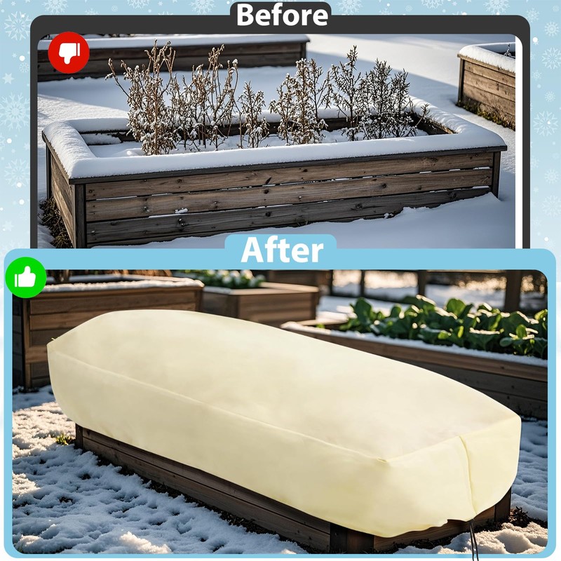 COZYDIG 2-Pack Winter Plant Covers Freeze Protection, 39.3"x17.7"x15.7"Rectangular Garden Covers