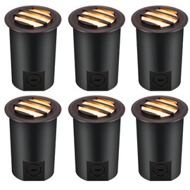 [6 Pack]CLOUDY BAY 9W Low Voltage Landscape Lights,LED Well Lights,Grated Top,12V-24V Waterproof Outdoor,2700K/3000K/3500K/4000K/5000K In Ground Lights for Fence Pathway Deck,Transformer Excluded
