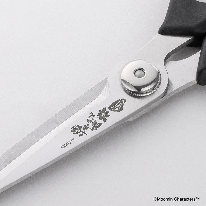 Kai DH3202 Kitchen Scissors, Moomin, Dishwasher-Safe, Black, SELECT100 x Moomin