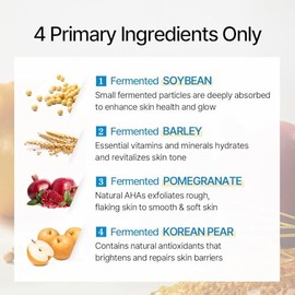 Bean Essence  Exfoliante líquido suave para piel de cristal, 50 ml  Sérum hidratante 2 en 1 con extracto de soya fermentada para textura suave y...   