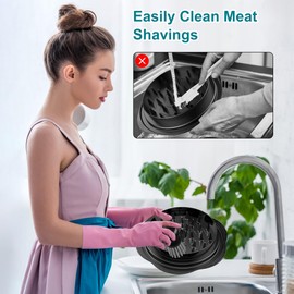 Mini Dish Brush for Cleaning Chicken Shredder, Palm Brush Dish Scrubber with Ergonomic Grip, Kitchen Brush for Washing Dishes, Pans, Pots, Sink, 1 Pack (Black)