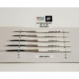 Andrfew Mack / Von Dago "Pro-Series" Professional *PREMIUM* Scrolling & Pinstriping 5 BRUSH SET w/ Long Handle