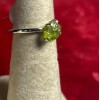 Natural Creations Sterling silver stackable ring size 9 Raw Peridot