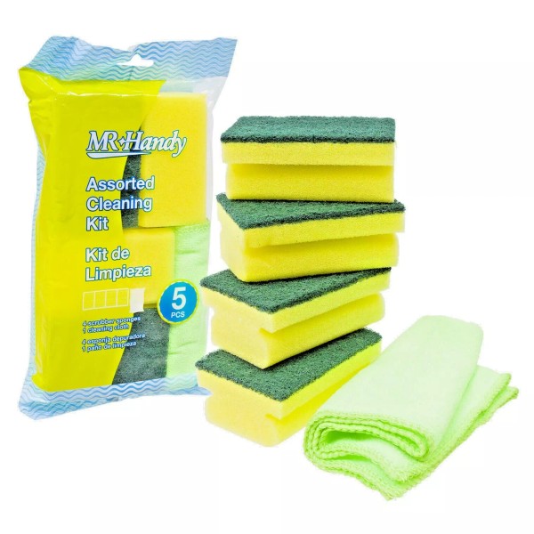 Mr Handy Assorted Cleaning KIT 4 scruber sponges and 1
