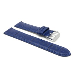 20mm Blue Womens' Leather Smartwatch Band Strap fits Skagen Hagen, Signatur, Hald & Many More, Alligator Pattern