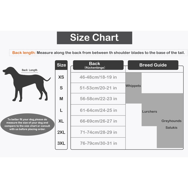 Geyecete Greyhound Lightweight Dog Jacket, Rain Jacket, Dog Raincoat, Waterproof,