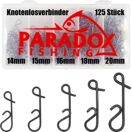 Paradox Fishing Knotless Connector Set I 125 Pieces 14 mm - 20 mm I No Knot Connector Fishing Line Connector Fishing Accessories Swivel Fishing