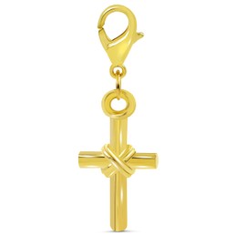 'Andante-Stones Gold Cross Charm Bead Includes Organza Pouch