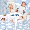 Sumedha Cloud Throw Blanket, Blue and White Gift for Girl