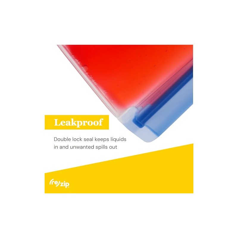 rezip Lay-Flat Half-Gallon Leakproof Reusable Storage Bag 4-pack