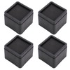 4PCS Durable Stackable Bed Risers Black Square MoisturE proof Insect