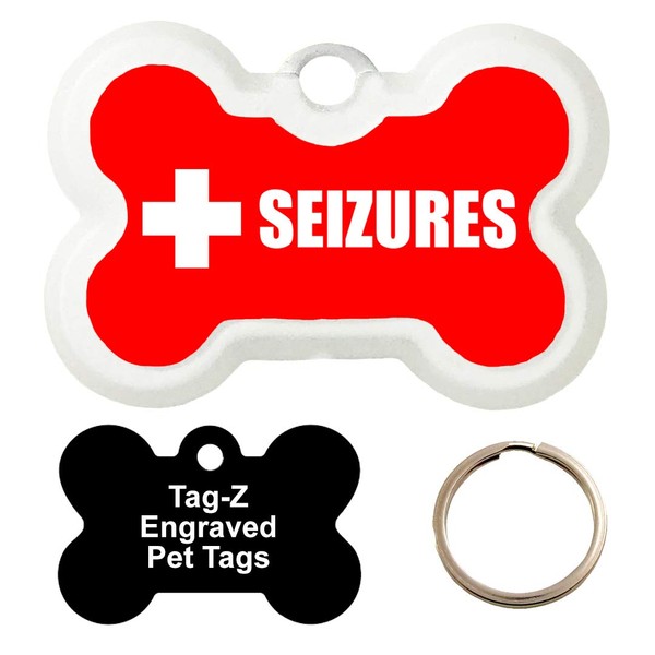 Customized Medical Alert SEIZURES Pet Tag - Bone Shape Dog