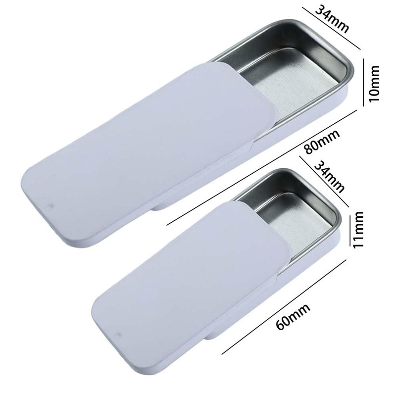 Vctitil Mini Rectangular Storage Box,Slide Top Tin Containers,Small Metal Containers,Pill