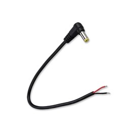 EAHOSUCC 0.3M/1FT Short 18AWG 90 Degree DC Power Pigtail,1PCS 7A 5.5mm x 2.5mm Right Angle DC Power Cable Male Plug Pigtail for CCTV Camera,Surveillance