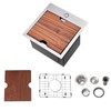 Friho Drop in 15 x 15 Inch Stainless Steel Single