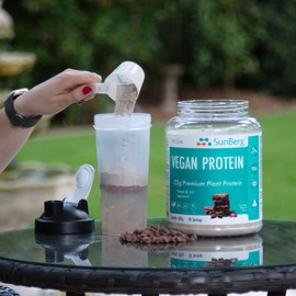 Sunberg Vegan Protein Blend - 25g Plant Protein Vitamin B6 B12 DigeZyme No Artificial Flavours Additives Gluten Free - 1005g Vanilla Icecream 30 Servings