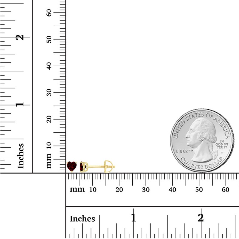 Yellow Gold Plated 925 Sterling Silver 4mm Heart Shape Natural