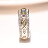 Fashion 18k Gold Ruby Sapphire Ring 925 Sterling Silver Shiny