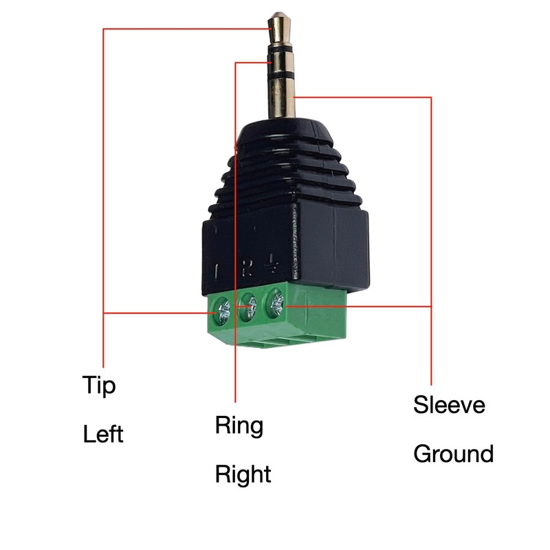 3.5mm Stereo TRS Male Plug to AV Screw Audio Balum