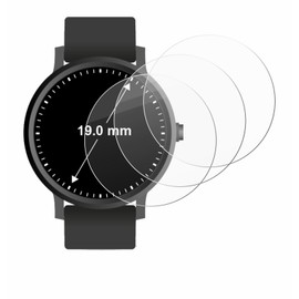 BROTECT Protective glass for wristwatches (circular, diameter: 19 mm) (pack of 3) protective film tempered glass [extremely scratch resistant 9H, anti-fingerprint]