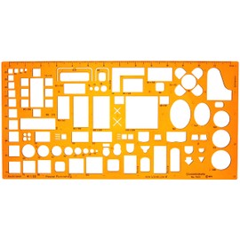 1:50 Scale Architectural Drawing Template Stencil - Architect Technical Drafting Supplies - Furniture Symbols for House Interior Floor Plan Design