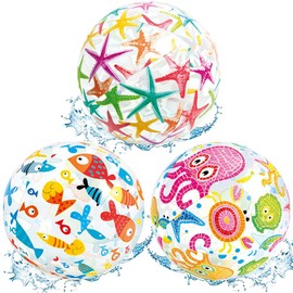 SUNSK Water Ball Inflatable Beach Ball Children's Water Ball Beach Beach Ball Ocean Starfish Octopus Water Ball Children Swimming Pools Party Pool Beach Ball Pack of 3