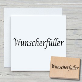 NEWSTAMPS Stamp Wish Fulfiller Motif Stamp Made of Wood and Rubber for Card Making, Wooden Stamp, Sayings, Saying Stamp, Text Stamp, Lettering, Scrapbook, Textile Stamp, Decoration