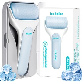 HAKIMI Haqimi Ice Roller For Face - Rodillo De Hielo Facial Con Estuche De Transporte Para El Congelador Para Un Resfriado Duradero, Alivia El Dolor, Aspecto Saludable Y Natural De La Piel