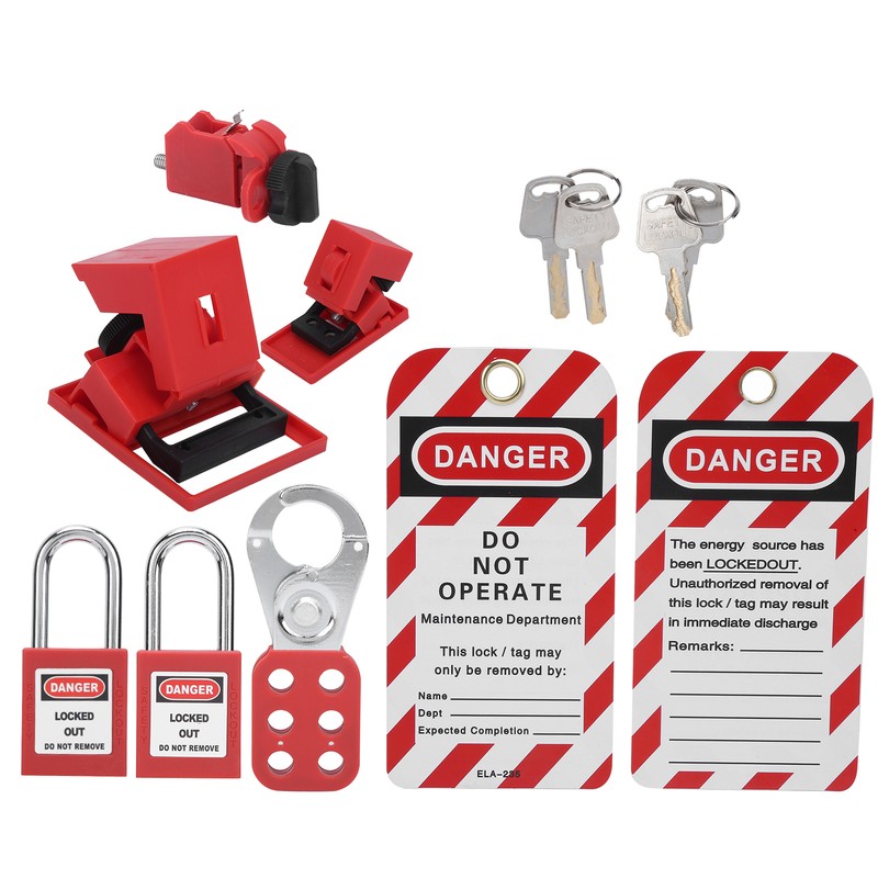 Safety Lockout Tagout Kit Lockset Fitting Tools Multifunctional Portable with