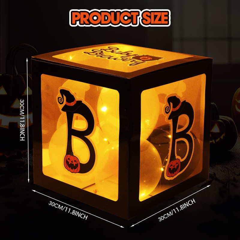 Baby First Halloween Decorations Balloons Boxes 4 Pcs Letter Blocks