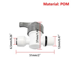 Qrity Shut-off Valve/Insulating Valve, Water Hose Connector, 1/4 Inch Male Thread to 1/4 Inch Quick Connection, Ball Valve Shut-off Valve