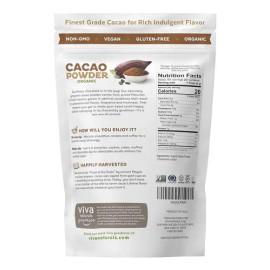 Viva Naturals Orgánico Certificado De Cacao Polvo De Granos