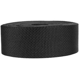 Strapworks Lightweight Polypropylene Webbing - Poly Strapping for Outdoor DIY Gear Repair, Pet Collars, Crafts – 2 Inch x 50 Yards - Black
