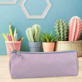 Fashion Stationery Small Pencil Case for Girls Women Thin Mini Slim Aesthetic Black Lilac Plain Pencil Cases for Teenagers Girl at Secondary School or Stocking Fillers at Christmas (Lilac)