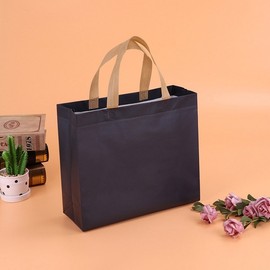 Simple Non-Woven Fabric Bag, 10-Piece Set (Navy) (32x28cm) / Restock