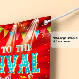 Carnival Circus Party Backdrop - Carousel Tent Theme Studio Background Banner Decorations Photography Supplies for Kids Girls Boys - Welcome to The Carnival Photo Booth Backdrops - 70.8 x 43.3 Inch