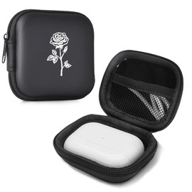 MAYCARI Earphone Case Headphone Hard Travel Carrying Gadget Bag Flower Earbud Case Mini Pouch EVA Storage Bag