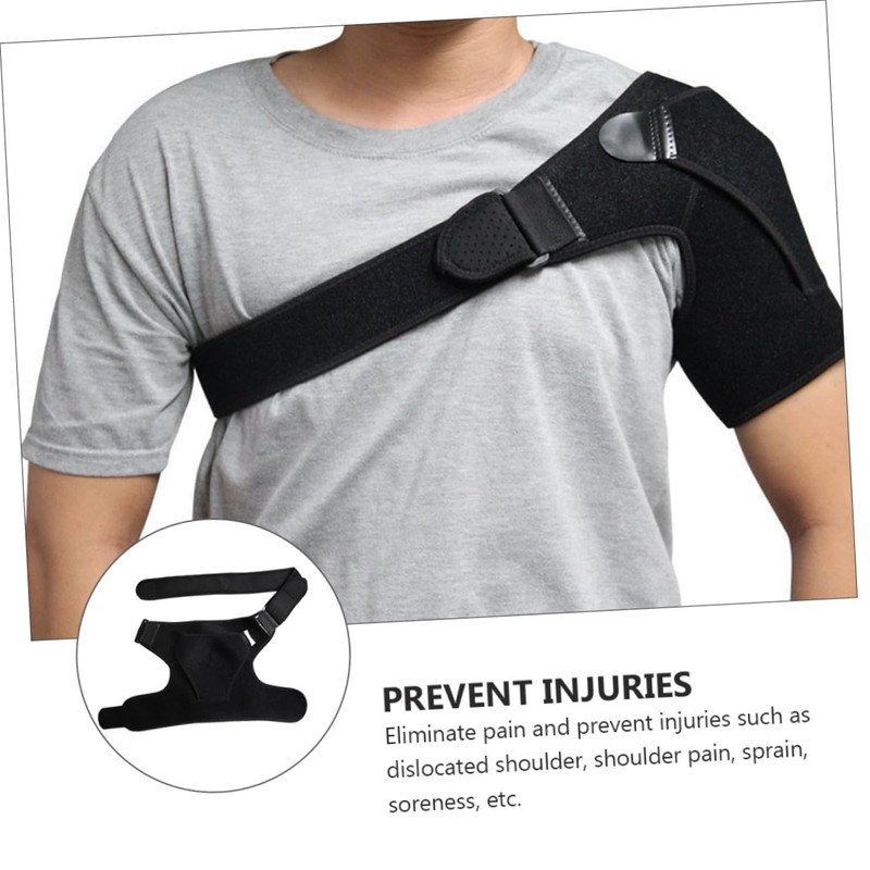 Healeved Men Adjustable Shoulder Support Strap for Workout Breathable Black