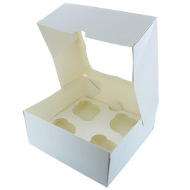 White 4 Cupcake/Muffin Box