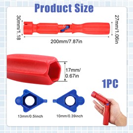 Toilet Seat Spanner Plumbing Tool Set Universal Toilet Seat Tightening Tool with 2 Replacement Heads Foldable Toilet Wrench for Installation Removal Repair Fits 10mm/13mm/17mm Nuts